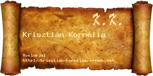 Krisztián Kornélia névjegykártya